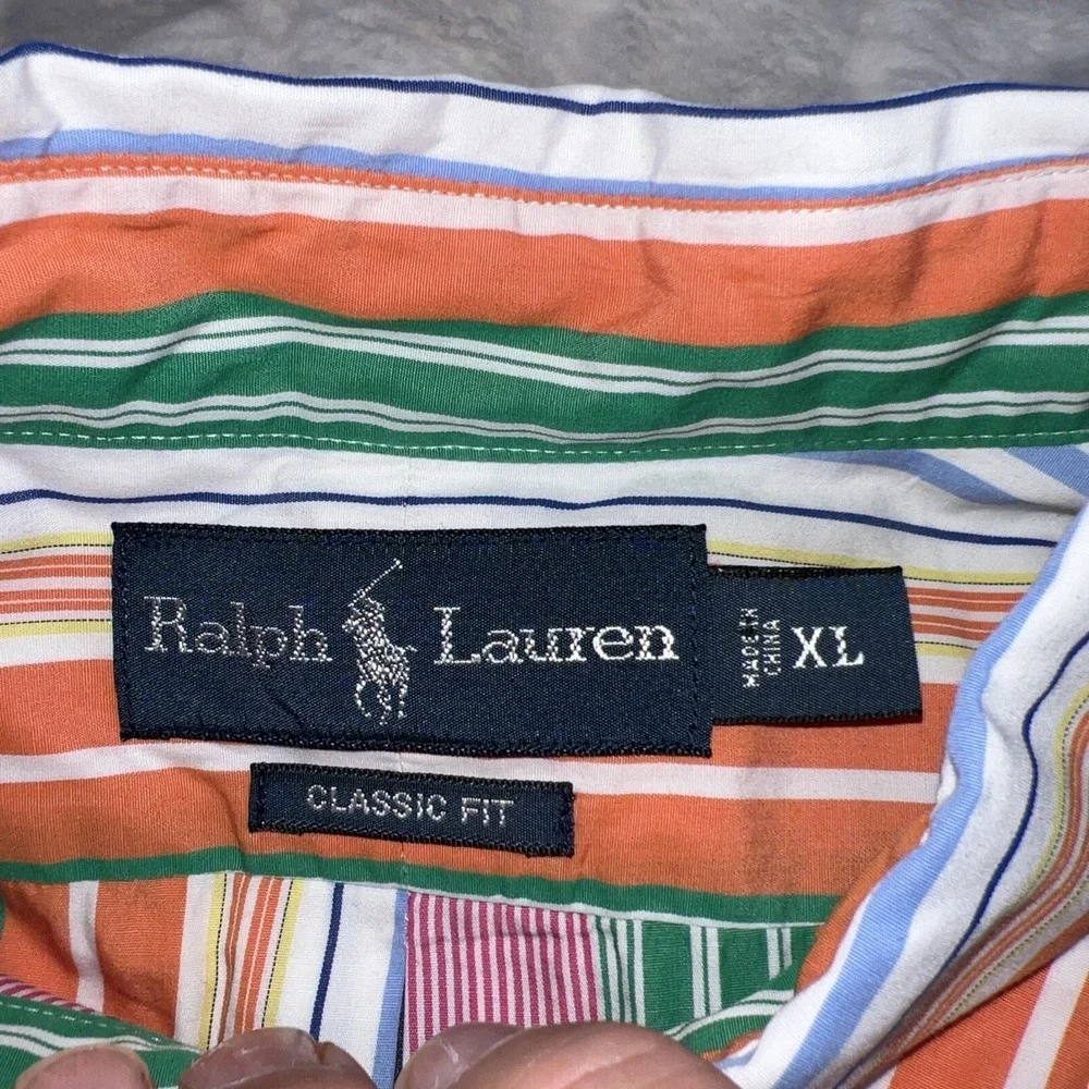 Polo Ralph Lauren Classic Fit Multi Color Shirt Mens XL Long Sleeve Button Up - Picture 4 of 8